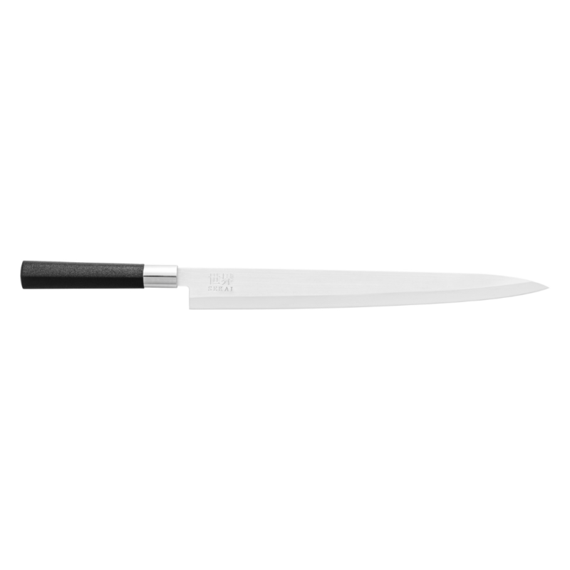Faca de sushi Yanagiba é uma faca equilibrada e polivalente da linha SEKAI, essencial para quem procura a perfeição no corte de sushi e sashimi.